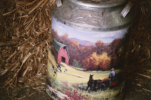 hand-painted milk jug